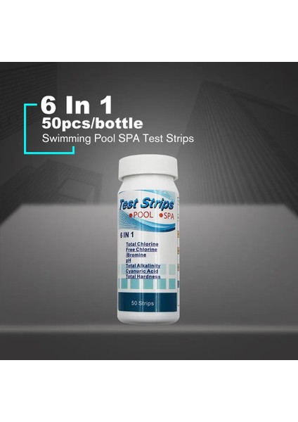 50 Adet/şişe 6 In 1 Çok Fonksiyonlu Yüzme Havuzu Test Şeritleri Klor Brom Ph Alkalinite Sertlik Siyanürik Asit Test Şeritleri (Yurt Dışından) modelleri