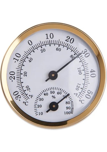 Altın Duvara Monte Termometre Higrometre Mini Nem Ölçer Ölçer Odası Ev Taşınabilir Higrometre Hava Istasyonu (Yurt Dışından)