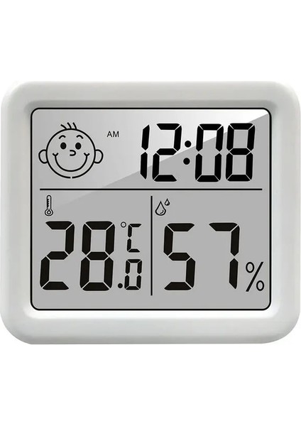 Beyaz 0.8mm LCD Dijital Sıcaklık Nem Ölçer Arka Işık Ev Kapalı Elektronik Higrometre Termometre Hava Istasyonu Bebek Odası (Yurt Dışından)