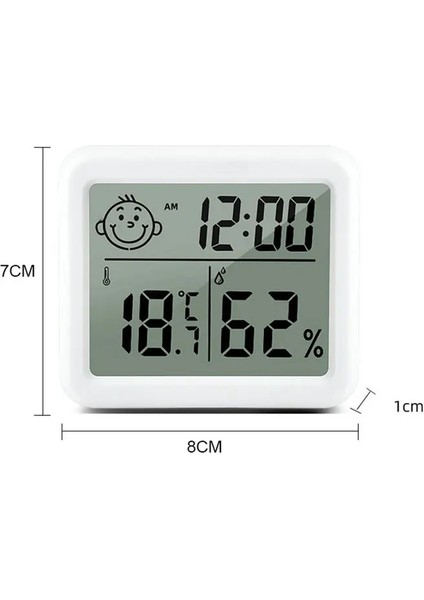 Beyaz 0.8mm LCD Dijital Sıcaklık Nem Ölçer Arka Işık Ev Kapalı Elektronik Higrometre Termometre Hava Istasyonu Bebek Odası (Yurt Dışından)