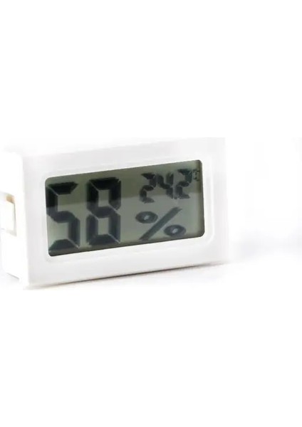 Beyaz Kare Mini LCD Dijital Termometre Higrometre Probu Kuluçka Makinesi Buzdolabı Dondurucu Thermograph Sıcaklık Nem Ölçer Dedektörü (Yurt Dışından)