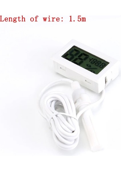 Beyaz Kare Mini LCD Dijital Termometre Higrometre Probu Kuluçka Makinesi Buzdolabı Dondurucu Thermograph Sıcaklık Nem Ölçer Dedektörü (Yurt Dışından) fırsatları