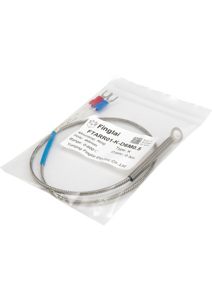 K 8mm Delik FTARR01 K E Tipi 0.5m Metal Ekranlama Kablosu 5mm 6mm 8mm 10MM 14MM Çaplı Delik Halka Başlı Termokupl Sıcaklık Sensörü (Yurt Dışından)