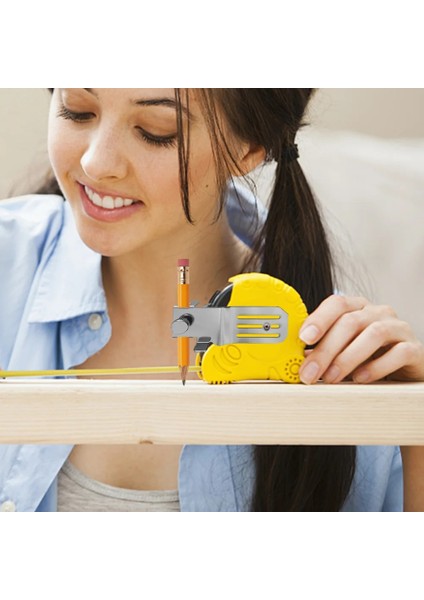 Gösterildiği Gibi Mezura Marker Tedbir Hassas Alet Kazıma Kalem Tutucu Kelepçe Tutucu Sabit Mark Bant Makarası Kazıma Ölçü Işaretleri Aracı (Yurt Dışından) fırsatları