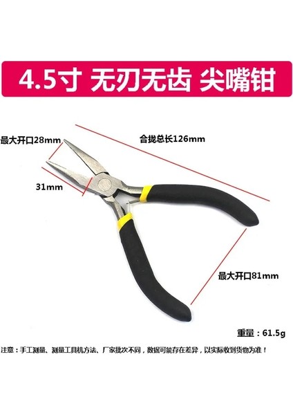 01 8 Stil Taşınabilir Dayanıklı Karbon Çelik Dövme Mücevherat Pense Hafif Yapma Boncuk Mini Pense Aracı Yuvarlak Düz Uzun Burun (Yurt Dışından)