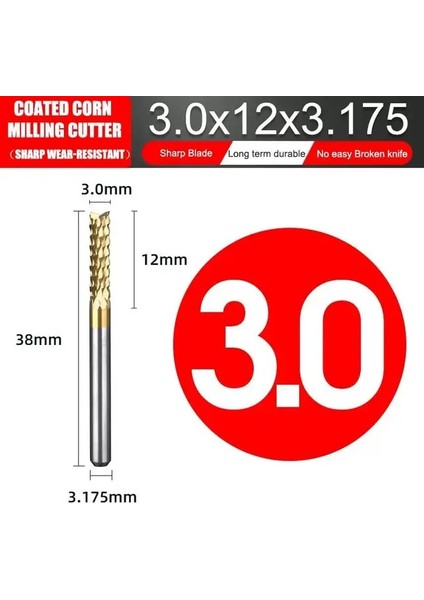 3.0mm Kaplamalı Pcb Mısır Freze Kesici Ithal Alaşım Freze Kesici Oyma Devre Tungsten Çelik Freze Kesici 0.6-3.175MM (Yurt Dışından)