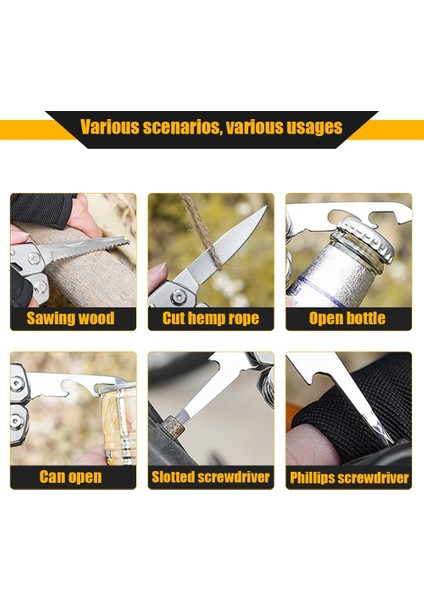 Silver-S Çok Fonksiyonlu Paslanmaz Çelik Çok Alet Çakı Pense Katlanır Pense Mini Taşınabilir Katlanır Pense Katlanır Bıçak Bıçak (Yurt Dışından) fırsatları