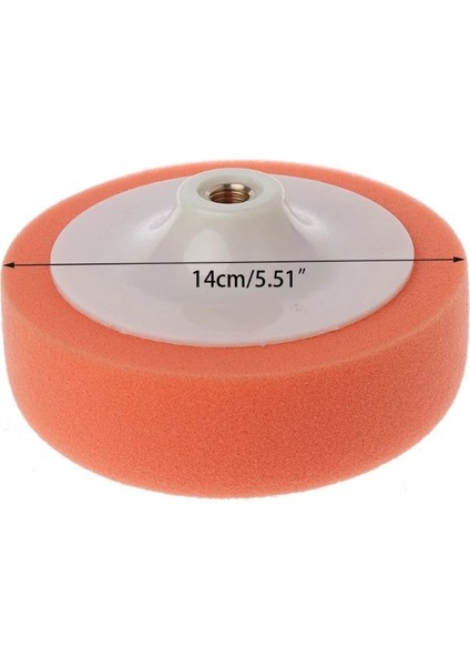 14MM 6 Inç 6 Inç 15CM Oto Araba Parlatma Parlatma Parlatma Pedi Sünger Tekerlek Ağda Turuncu (Yurt Dışından)