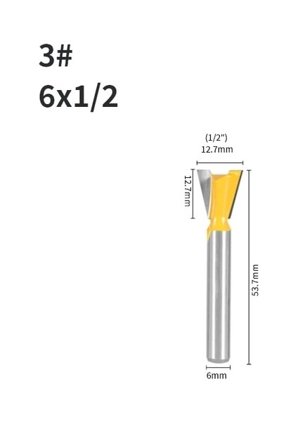6X12.7 Nxwınd 6 mm 6.35 mm Shank Kırlangıç Ortak Yönlendirici Bit 14 Derece Ağaç Işleme Freze Kesicisi Gravür Alet Uçları Yüz Değirmeni (Yurt Dışından)