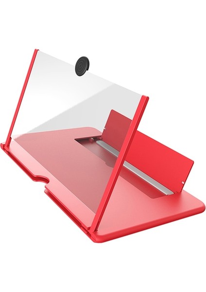 Kırmızı 12 Inç 12/10 Inç 3D Cep Telefonu Ekran Büyüteç Hd Video Amplifikatör Katlanabilir Tutucu ile Büyüteç Akıllı Telefon Stand Braketi (Yurt Dışından)