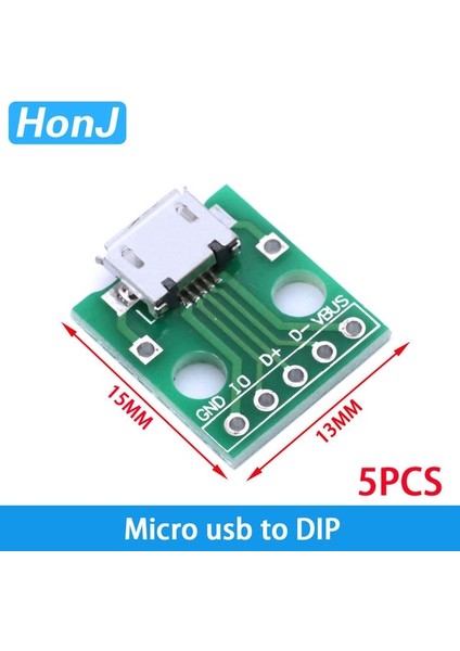 Mikro - Dıp 5 Adet Mikro USB USB A B Usb2.0 3.0 Konnektör /mını Mikro USB - Dıp Adaptörü Dişi Konnektör 2.54 B Tip-C Dişi Pcb Dönüştürücü (Yurt Dışından)