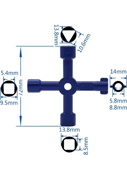 3number Çok Fonksiyonlu 4 Yollu Evrensel Üçgen Anahtarı Anahtar Tesisatçı Tuşları Üçgen Gaz Elektrik Sayacı Dolapları Sızıntı Radyatörleri (Yurt Dışından)