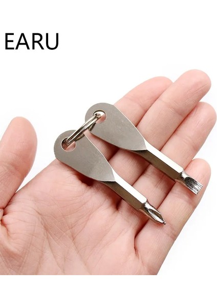 Gümüş Yeni Paslanmaz Çelik Mini Anahtarlık Cep Aracı Oluklu Phillips Tornavida Seti Edc Açık Çok Fonksiyonlu Anahtar Şekli Halka Oto Araba (Yurt Dışından) fırsatları