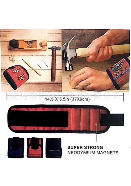 Kırmızı Manyetik Bilek Desteği Bandı Güçlü Mıknatıslar ile Vidaları Tutmak Için Tırnak Bilezik Kemer Desteği Chuck Spor Manyetik Alet Çantası (Yurt Dışından) fırsatları
