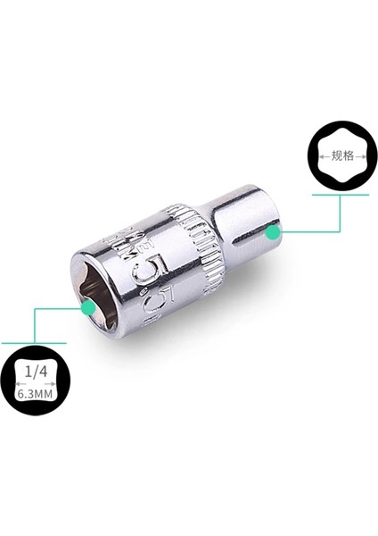 14MM 1 Adet 4mm 4.5mm 5mm 5.5mm 6mm 7mm 8mm 9mm 10MM 11MM 12MM 13MM 14MM 1/4 "lokma Anahtar Kafa Kol Çift Uçlu Aletler (Yurt Dışından)