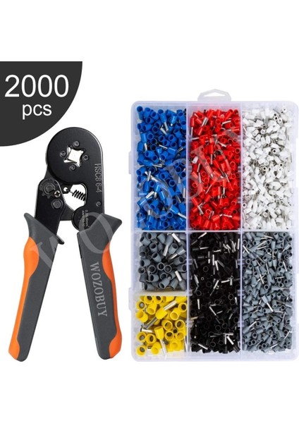 400 Adet Terminal Crimper Pense Seti, 2000 Tel Terminal Sıkma Konnektörleri ve Tel Uç Yüksük ile Kendinden Ayarlanabilir Cırcır Tel Sıkma Aracı (Yurt Dışından) fiyatları