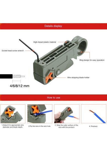 Ordu Yeşil Oauee Sıcak Otomatik Sıyırma Pensesi 4 6 8 12MM Tel Stripper Kablo Tel Kesiciler Sıkma Aracı Altıgen Anahtarı Araçları Makası (Yurt Dışından) fırsatları
