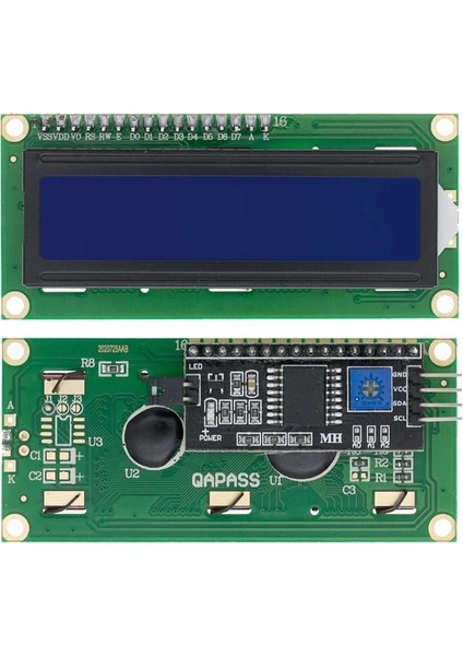 Iıc LCD1602 Mavi LCD1602 1602 LCD Modül Mavi/sarı Yeşil Ekran 16X2 Karakter LCD Ekran PCF8574T PCF8574 Iıc I2C Arayüzü 5 V Arduino Için (Yurt Dışından)