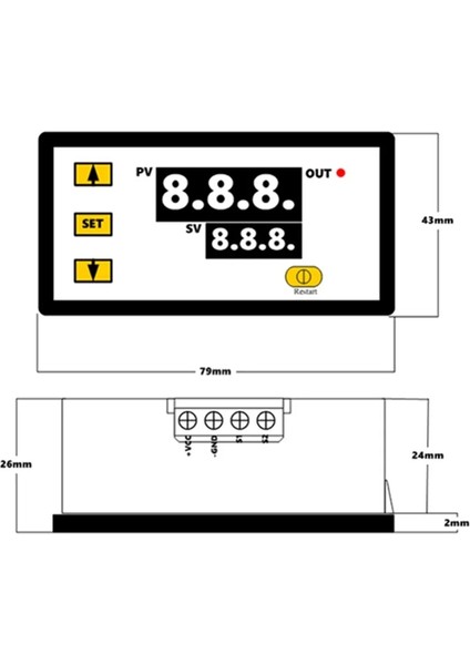 DC24V W3230 Röle Çıkışı Dijital Sıcaklık Kontrol Cihazı -55 ~ 120C Termostat Regülatörü Isıtma Soğutma Kontrol Anahtarı 10A 220 V/20A 12 V (Yurt Dışından)