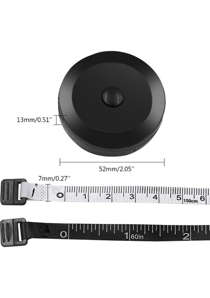 D 1.5 M 1.5 Metre Yumuşak Geri Çekilebilir Mezura Cep Vücut Terzi Dikiş El Sanatları Kumaş Mezura 60 Inç Ölçümler (Yurt Dışından)