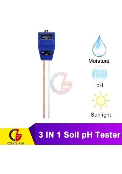 3 In 1 Tip 3 3 In 1 Toprak Ph Ölçer Güneş Işığı Ph Test Cihazı Bahçe Çiçekleri Toprak Nem Sensörü Ölçer Bitkiler Asitlik Nem Ph Monitör Dedektörü (Yurt Dışından)
