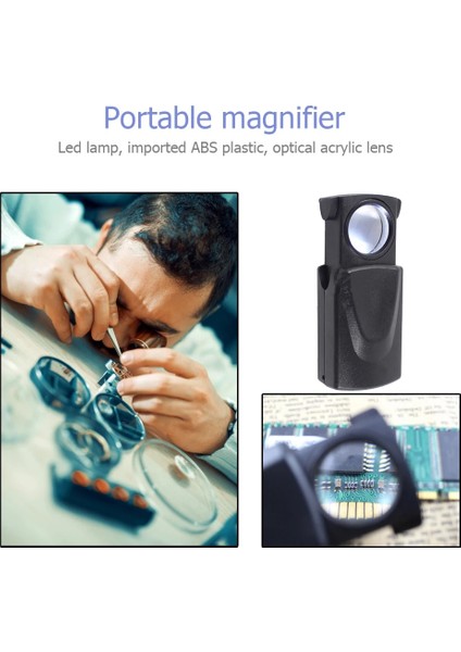 30X Çekme Takı Büyüteç Büyüteç Taşınabilir Büyüteç Aracı Optik Cam Lens Büyüteç LED Işık ile (Yurt Dışından) modelleri