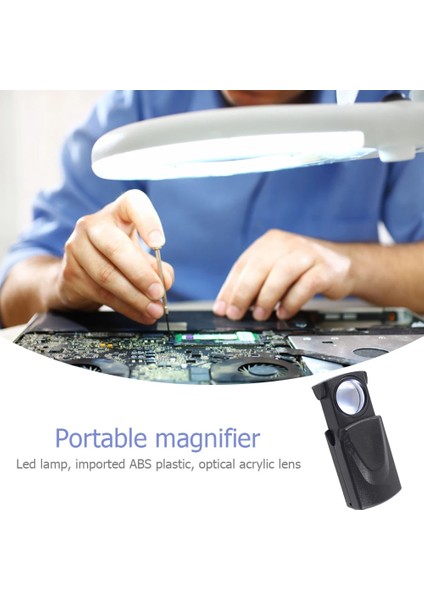 30X Çekme Takı Büyüteç Büyüteç Taşınabilir Büyüteç Aracı Optik Cam Lens Büyüteç LED Işık ile (Yurt Dışından) fırsatları
