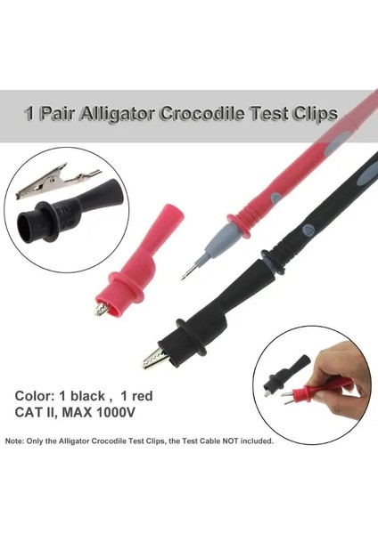 2 Çift 1-10 Çift Timsah Timsah Multimetre Test Kabloları Kelepçeleri Gerilim Test Klipsi Kelepçeleri Probları Multimetre Test Cihazı Metre Probu (Yurt Dışından) fırsatları