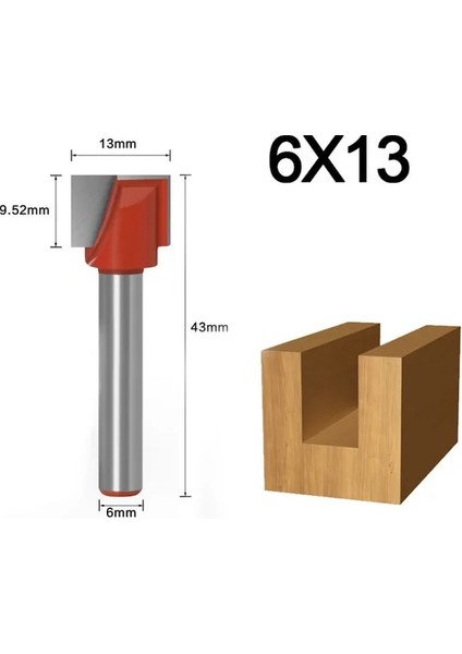 6X13MM 6mm Shank Yüzey Planya Alt Temizleme Ahşap Freze Cnc Kesici Gravür Bıçağı Yönlendirici Bit Ağaç Işleme Aleti 10-32MM (Yurt Dışından)