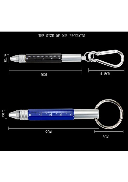 Siyah Mini Çok Fonksiyonlu Tükenmez Kalem Stylus 6 In 1 Metal Tornavida Dokunmatik Ekran Aracı Kalem Küçük Ölçekli Anahtarlık Kalemler Hediye Aksesuarı (Yurt Dışından)
