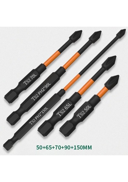 Set 8 1/2/5/pc Ph2 Tornavida Seti Manyetik Toplu Kafa Darbe Güçlü Çapraz Yüksek Sertlik 25/50/65/70/90/150MM Anti Kaymaz Su Geçirmez (Yurt Dışından)