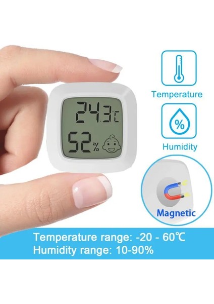 01 Mini Dijital Termometre Higrometre Manyetik LCD Elektronik Sıcaklık Sensörü Iç Mekan Nem Ölçer Ölçer Ev Hava Istasyonu (Yurt Dışından) fiyatları