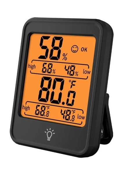 Siyah Arkadan Aydınlatmalı Thermopro Dijital Higrometre Oda Termometresi Iç Mekan Elektronik Sıcaklık Nem Monitörü Arkadan Aydınlatmalı Hava Istasyonu (Yurt Dışından)