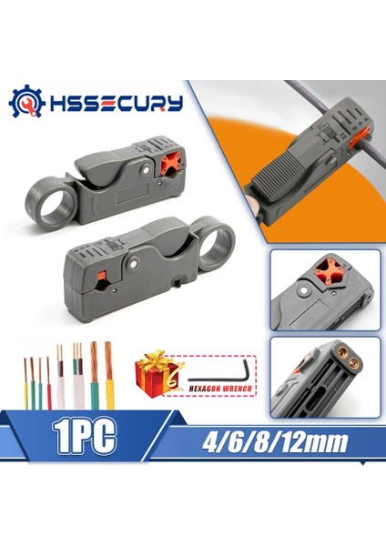 Gri Oauee Sıcak Otomatik Sıyırma Pensesi 4 6 8 12MM Tel Stripper Kablo Tel Kesiciler Sıkma Aracı Altıgen Anahtarı Araçları Makası (Yurt Dışından) modelleri