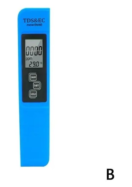 B Mavi 3 In 1 Dijital Tds Metre Su Test Cihazı Dijital 0.0-14.0 Ph Metre Test Cihazı Tdsec LCD Su Saflığı Ppm Akvaryum Filtresi Aqua R2K9 (Yurt Dışından)