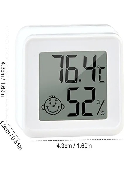 Beyaz C Dijital Termometre Higrometre Taşınabilir LCD Sıcaklık Nem Monitörü Kapalı Dış Sıcaklık Nem Ölçer Sensörü (Yurt Dışından)