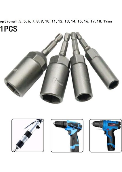 13MM 1 Adet Altıgen Soket Kol Nozulları Somun Anahtarı Seti 80MM Uzunluk 1/4 "güç Somunları Sürücü Soket Tornavida Seti Uçları Setleri Araçları 5.5-17MM (Yurt Dışından) modelleri