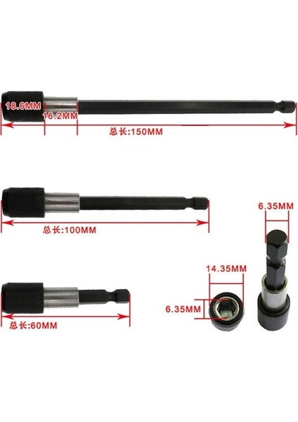 100MM 60/100/150 mm 1/4 ''soket Uzatma Çubuğu Hızlı Bırakma Kendinden Kilitlemeli Bağlantı Çubuğu Matkap Fırçası Tornavida Aksesuarları (Yurt Dışından) indirimleri