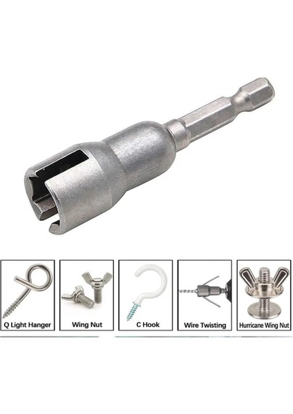 1 Adet Siyah Binoax Oluklu Kanat Somun Sürücü Soket Kol Anahtarları Araçları 1/4 Inç Hex Shank Panel Somunları Için Göz Vidaları C Kanca Cıvataları (Yurt Dışından)
