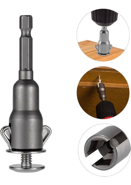 1 Adet Siyah Binoax Oluklu Kanat Somun Sürücü Soket Kol Anahtarları Araçları 1/4 Inç Hex Shank Panel Somunları Için Göz Vidaları C Kanca Cıvataları (Yurt Dışından)