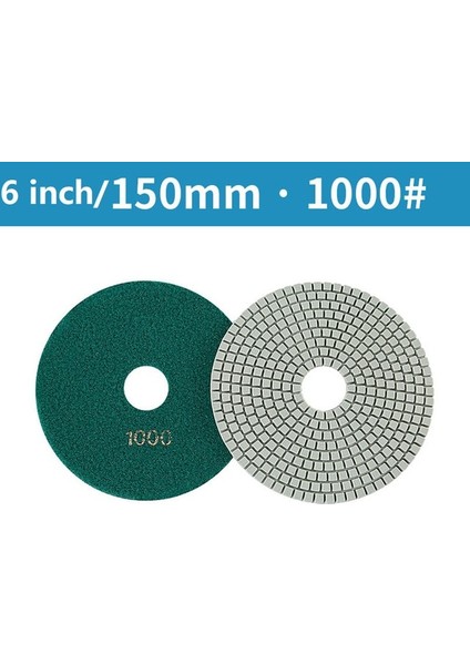 1000 6 Inç 150MM Kuru/ıslak Elmas Parlatma Pedleri Esnek Taşlama Diskleri Granit Mermer Taş Cila Disk Parlatma Aşındırıcı Aletler (Yurt Dışından)