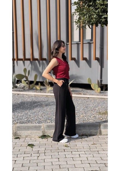 Sophie Düğmeli Yelek Bordo