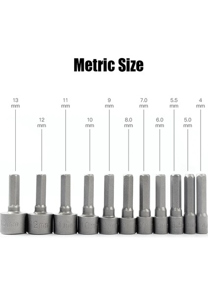 1 Adet 13MM 4MM-13MM 5/32-1/2 36MM Mini Darbe Altıgen Soket Hex Shank Vida Somun Anahtarı Metrik Inç Elektrikli Tornavida Matkap Ucu Adaptör Aracı (Yurt Dışından)