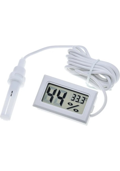 Beyaz Mini LCD Dijital Termometre Higrometre Termostat Kapalı Uygun Sıcaklık Sensörü Nem Ölçer Ölçer Aletleri Probu (Yurt Dışından)