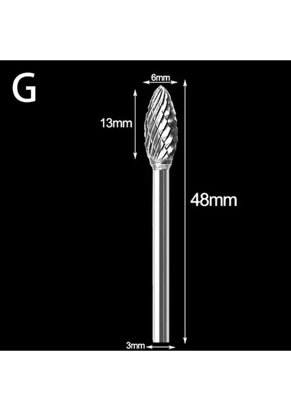 G 1 Adet 3X6MM 1/8 "shank Tungsten Karbür Freze Kesicisi Çapaklar Döner Aracı Matkap Kalıp Elektrikli Taşlama Oyma Bit Çift Kesici (Yurt Dışından)