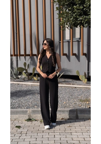 Sophie Düğmeli Yelek Siyah
