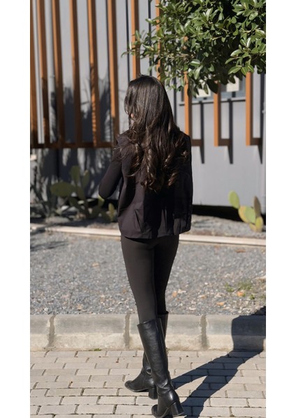 Alisa Cep Detaylı Astarlı Yelek Siyah