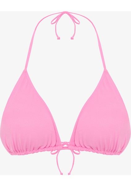 Açık Pembe Üçgen Bikini Üstü