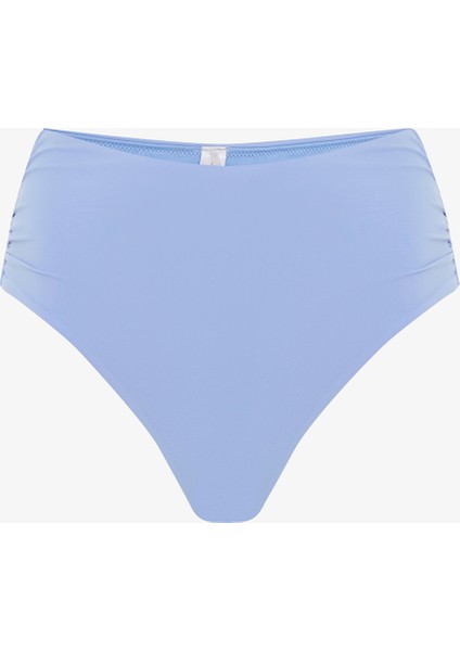 Açık Mavi High Shirred Yüksek Bel Bikini Altı