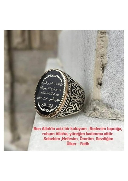 Ben Allahın Aciz Kuluyum Yazılı Erkek Yüzük fiyatları